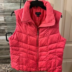 Hot Pink Lands End Puffy Down Vest - XL